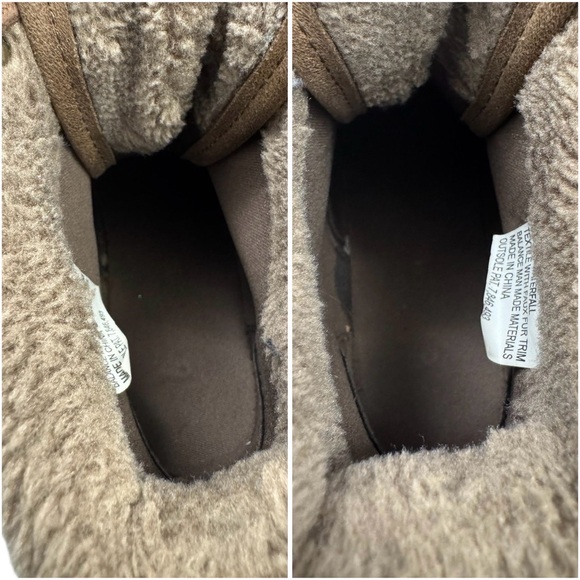 Self Esteem Tan Lace-Up Faux Fur Ankle Trim Boots Size 7 - Picture 8 of 10